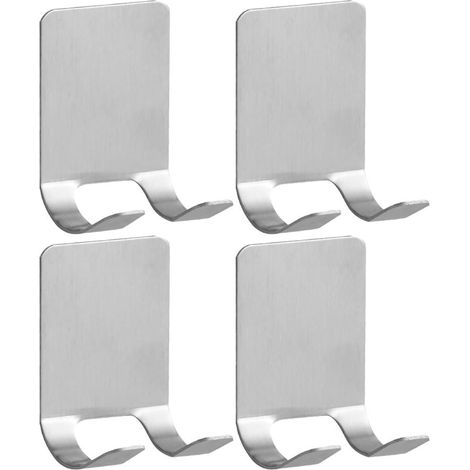 Klebehaken Für Duschrasierer-halter, 4 Stück, Edelstahl-klebehaken, Handtuchhalter Für Bad Und Küche, Ohne Bohren, Silber
