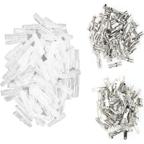 Weibliche Und Männliche Crimpklemmen, 50 Stück Je Typ, Mit 100 Stück Isolierten Hülsen, 2,8 Mm Schnellverbinder, Versilbert