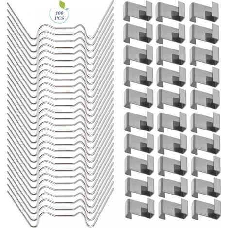100 Glasklammern Für Gewächshäuser (50 Edelstahl-clips 304 (breite), 50 Edelstahl-clips 301 (breite)).