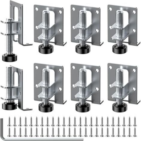 Set Aus 8 Verstellbaren Möbelfüßen, 55/102 Mm – Robuste Nivellierfüße Für Möbel – Höhenverstellbare Möbelfüße Für Schränke, Regale Und Kommoden, Inklusive 48 Kleinen Schrauben Und 1 Inbusschlüssel