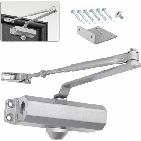 Automatischer Hydraulischer Türschließer Mit Feststellvorrichtung, Einstellbarer Federtürschließer, Geschlossener Dämpfer Für Gewerbliche Und Private Nutzung, Für Türen Von 25-45 Kg (silber) - Liaiki