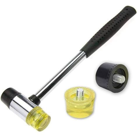 Gummihammer, 25 Mm Kleiner Nylon-gummihammer Mit 2 Ersatz-hammerköpfen