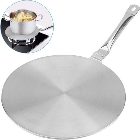 Induktionsadapter, Konverterplatte Für Induktionskochfeld, Wärmeverteilerring Aus Edelstahl Für Induktionsherd Mit Hitzebeständigem Griff (20 Cm)