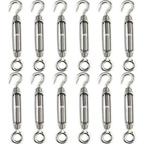 Käfigspanner, Haken-haken-spanner M4x58 Edelstahl: 12 Stück