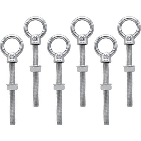 Augenschrauben M8 X 80 Mm, Ringkopfschrauben M8 Mit Metrischem Gewinde Aus Edelstahl Für Befestigung Und Aufhängung, 6 Stück