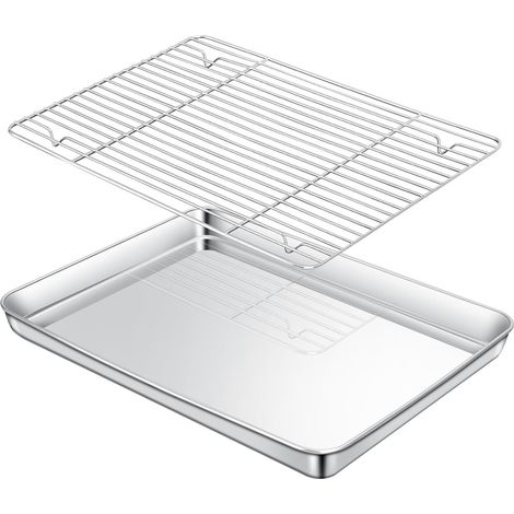 Kochplatte Mit Abnehmbarem Edelstahl-kühlgrill Für Barbecue (pfanne + 1 Halterung) 32 X 22 Cm