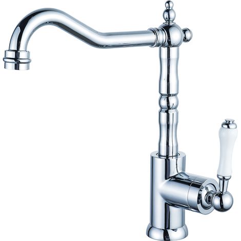 Antiker Küchenwasserhahn, Kupferner Küchenmischer, Badezimmer-waschbeckenarmatur, 360° Drehbar, Warm- Und Kaltwassermischer (beschichtet)