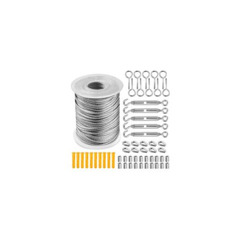 Edelstahl-seilaufhängeset, 20 M Metallkabel, Klettersystem Für Kletterpflanzen, Metallseil Für Treppengeländer - 1