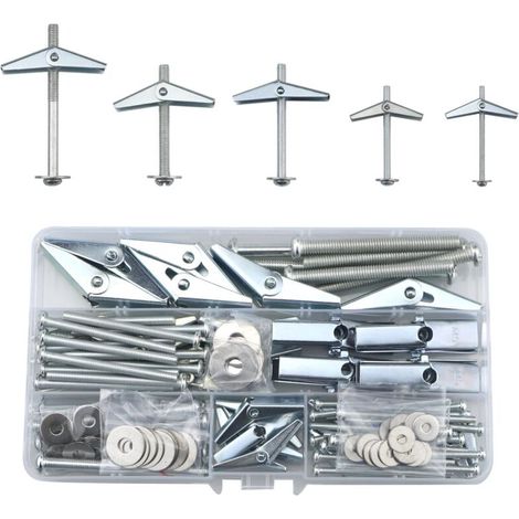 Befestigungen Für Gipskartonplatten, 40 Sets (120 Teile), Trockenbauschrauben Und Federklappanker Mit Flügeln (m3/m4/m5/m6), Sortiertes Hohlraumdübel-set, Widerstandsfähige Wanddübel