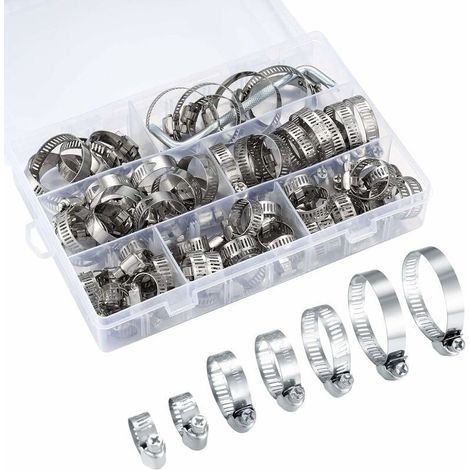 Einstellbare Schlauchklemmen, Rohrschellen, Edelstahl-schlauchklemmen, Schlauchzangen Für Automobilrohre, Pool, 81 Stück/8-44 Mm