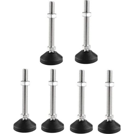 Satz Aus 6 Verstellbaren Füßen M10 X 80 Mm - Stellfüße - Möbelfüße - Tragfähig - Verstellbare Füße - Stellschrauben - Verstellbare Füße - Maximaler Neigungswinkel Von 20 ° (6 Stück M10 X 80 Mm X Ø40 M