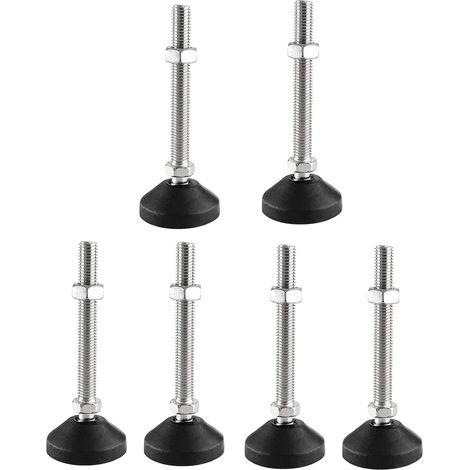 Set Aus 6 Verstellbaren Füßen M10 X 80 Mm - Einstellschrauben - Möbelfüße - Tragfähig - Verstellbare Füße - Einstellschrauben - Verstellbare Füße - Maximaler Neigungswinkel Von 20 ° (6 Stück M10 X 80