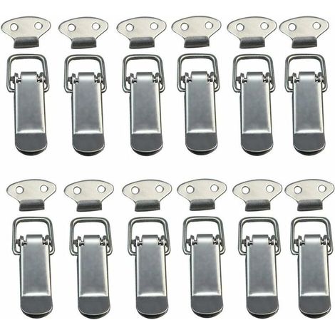 12-teiliger Deckelverschluss, Hebelverschluss, Federriegel, Kippverschluss Mit Haken, Edelstahl-federriegel Für Koffer, Boxen, Schubladen, Schränke