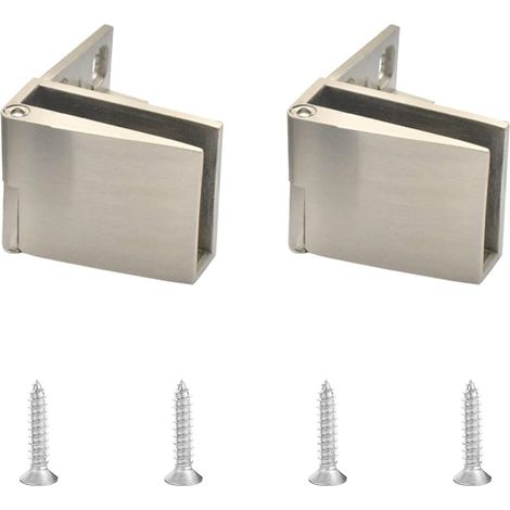 Glastürscharniere, 2 Stück Aus Zinklegierung, Rahmenlos, 90-grad-klemmscharniere Für 3-5 Mm Glas