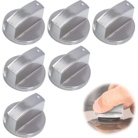 Set Aus 6 Kochplattenknöpfen, 6-mm-küchenknöpfe, Ofenknöpfe, Bedienknöpfe Für Gasherd, Metallknöpfe Für Gaskochfeld.