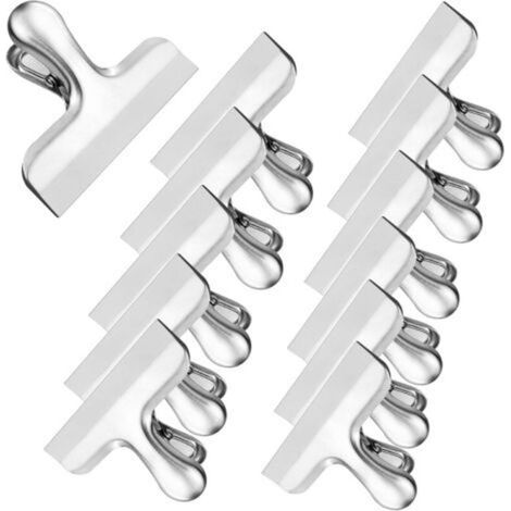 Metallzangen, Zeichenzangen Aus Edelstahl, Bindungszangen Für Lebensmittel, Papier, Büro, Küche, 76 Mm, 12er-pack