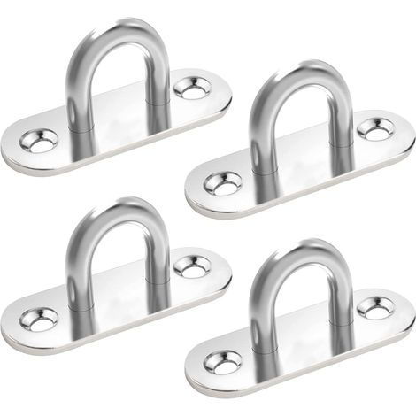 4er-pack Edelstahl-augenplatten, Augenplattenabdeckungen, 304 Metallhaken, U-förmige Deckenhaken, Befestigungshaken Für Hängesessel, Vordach- Und Bootszubehör