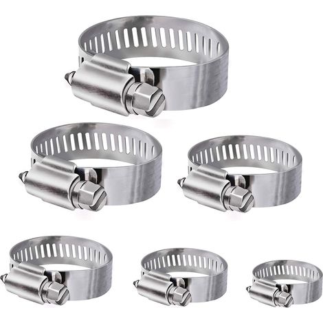 Schlauchklemmen, 36-teiliges Verstellbares Set 6–51 Mm Aus Edelstahl, Klemmschellen-assortiment In 8 Größen Für Haushalt, Wasserleitungen, Gastanks, Automobilrohre Usw.