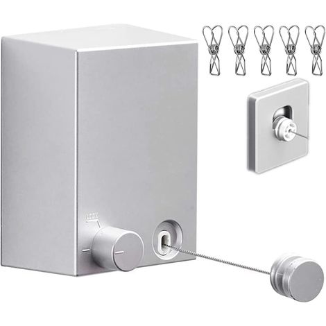 Einziehbarer Indoor-wäschetrockner, Edelstahl, Abs-gehäuse, Silber