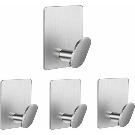 Selbstklebende Wandhaken Aus Edelstahl, Ohne Bohren, Für Küche Und Bad, Zum Aufhängen Von Handtüchern, Mänteln, Bademänteln, Hüten – Silber-liaiki