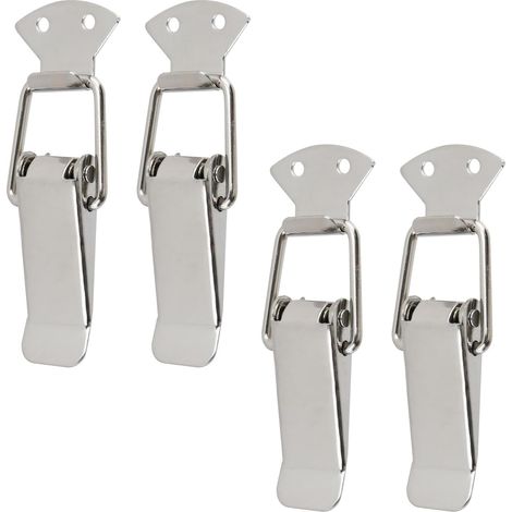 Federriegel, Ohne Verriegelungsmechanismus, Versilbert, Lochabstand 41 Mm, 4 Federnde Riegel Aus Vernickeltem Eisen.