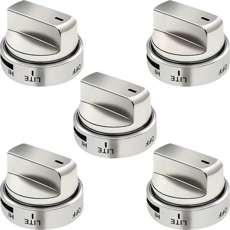 Ensemble De Boutons Pour Plaque De Cuisson, Argent, Lot De 5, Adapté Aux Pièces De Rechange Aez72909008