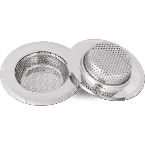 2 Stück Küchenspülensieb, Edelstahl-spülenfilter, Spülengitter (groß)