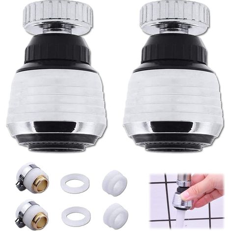 [2er-pack] Küchenarmaturen-auslauf, 360° Drehbarer Küchenhahnkopf, Wassersparer Für Wasserhahn, Perlator, Strahlregler, Küchenhahn-adapter