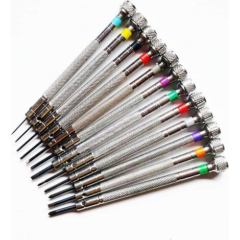 13 Stück/set Präzisions-flachklingen-schlitzschraubendreher Für Brillen, Uhren, Schmuck, Mobiltelefone Und Laptops, Reparaturwerkzeug-set Wt0021