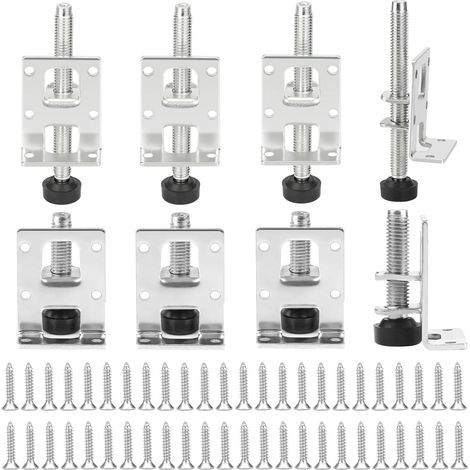 Satz Von 8 Verstellbaren Möbelfüßen Aus Stahl, 52,5 Mm + 105 Mm, Mit 48 Kleinen Schrauben Und Einem Schraubenschlüssel, Für Möbel, Tische, Regale Und Schränke (silber)