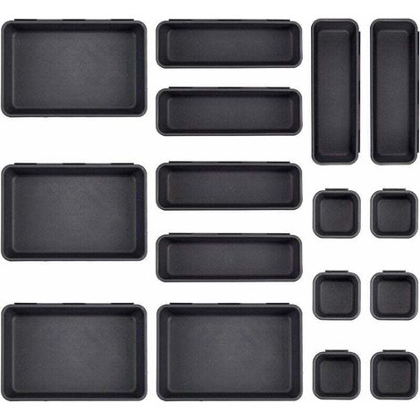 16-teiliges Schubladen-organizer-set, 3 Große Kunststoff-organizer Für Make-up, Silberbesteck, Schubladen-aufbewahrungsteiler Und -fächer Für Kommode, Badezimmer, Waschtisch Und Besteck