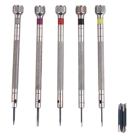 5 Stück Mini-silber Schraubendreher Set Für Uhren, Schmuck Und Brillen Reparaturwerkzeuge