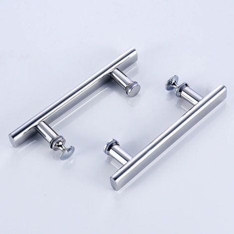 Möbelgriff - 2er Set Verchromte Duschgriffe, 145 Mm (14,5 Cm), Lochabstand