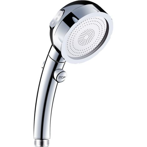 Duschkopf Handbrause Hochdruck 3 Modi Badezimmerdusche Abs Edelstahl Mit Stopp-taste Universal Hochdruck Wassersparer