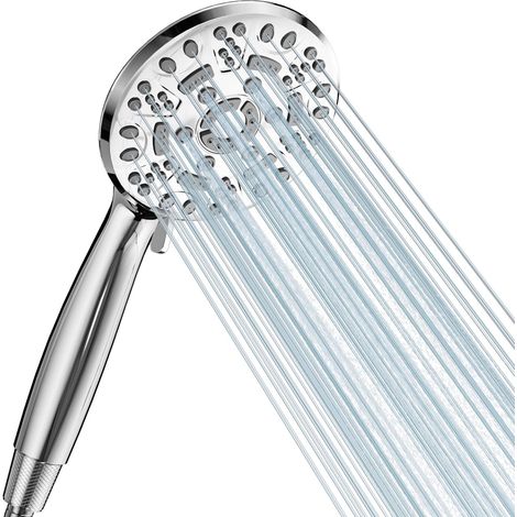 Wassersparender Duschkopf Mit 8 Verschiedenen Strahlarten, Hoher Wasserdruck, Intensiver Regeneffekt, Erhöht Den Wasserdruck (chrom)