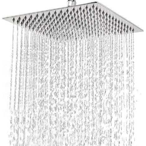 Edelstahl-duschkopf - Quadratischer Regenduschkopf 30 Cm, Wassersparende Universal-duscharmatur Mit 1/2-zoll-gewinde, 360° Drehbar, 30° Neigbar, Einfach Zu Installieren Und Zu Reinigen