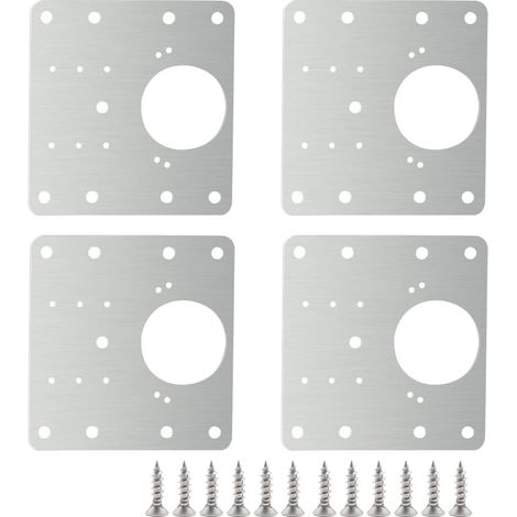 4er-set Edelstahl-reparaturplatten Für Scharniere Zur Befestigung Der Seitlichen Reparaturplatte Mit Montageschrauben Für Holz, Möbel, Regale Und Schränke.