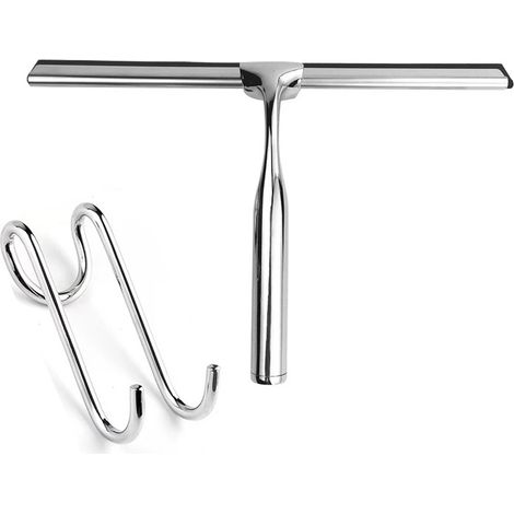 Silberner Glasraclette 2616 Cm Mit S-haken, Edelstahl-glasreinigungswerkzeug Für Das Badezimmer.