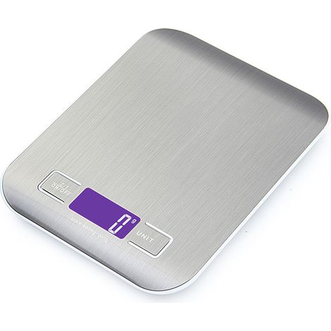 Digitale Küchenwaage, 5 Kg/1 G, Aus Edelstahl, Mit Lcd-display Und Tarafunktion, 4 Maßeinheiten, Ideal Zum Wiegen Von Lebensmitteln In Der Küche Und Beim Backen.