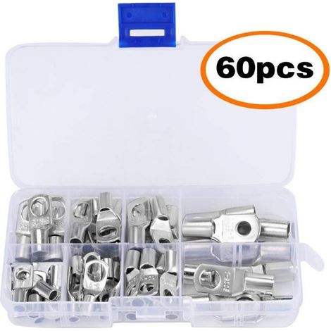 Elektrische Kabelschuh-schraube, 60 Stück, Verzinnter Kupferverbinder Der Sc6-25-serie, Geeignet Zum Crimpen/löten Für Kabel Mit 6 Mm², 8 Mm², 10 Mm², 16 Mm² Und 25 Mm²
