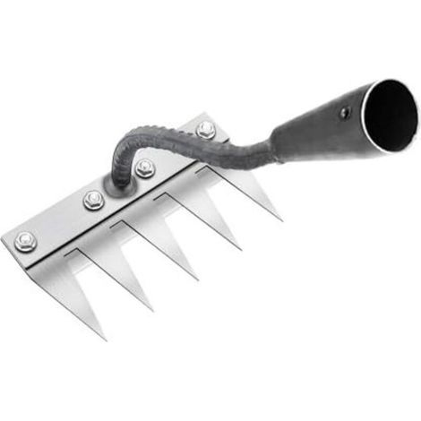 Multifunktionaler Metall-unkraut-rechen, 5-zahn-gartenrechen, Tragbarer Gartenrechen Zum Unkrautjäten, Gartengerät Zum Unkrautentfernen/lockern/säen (ohne Stiel), 5 Zähne