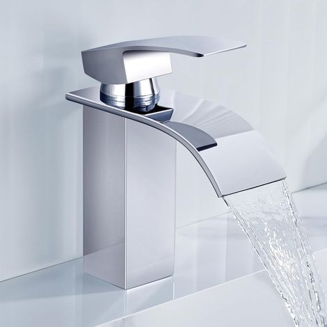 Badezimmerarmatur Mit 8,5 Cm Hohem Auslauf, Wasserfall-waschtischmischer Für Warmes Und Kaltes Wasser
