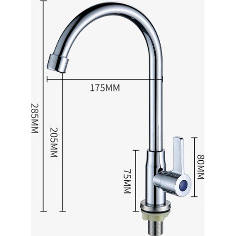 Messinghahn, Einhebel-kaltwasserhahn, Küchenzubehör, Gemüsewaschbecken, Spülbecken-wasserhahn, Zinklegierungswasserhahn, Vertikaler Küchenhahn, Freistehender Spülbecken-wasserspender