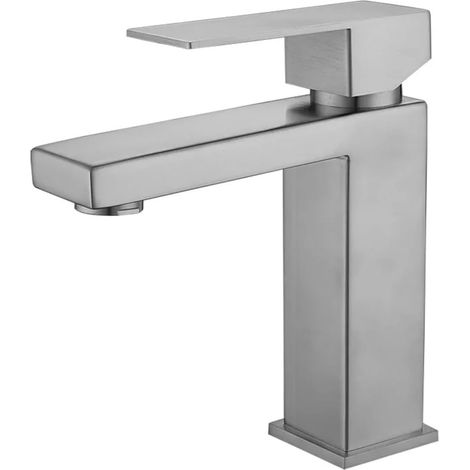 Einhebel-waschtischmischer Aus Messing Für Warm- Und Kaltwasser (farbe: Silber)