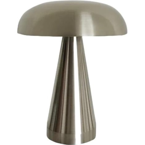 Wiederaufladbare Led-nachttischlampe In Pilzform, Ideal Zum Lesen, Für Das Schlafzimmer Oder Das Büro, Silber