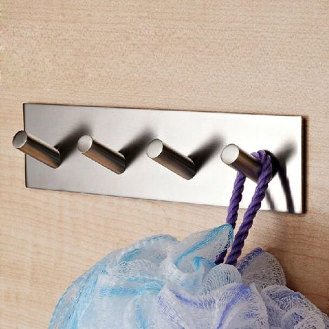 Selbstklebende Wandhaken, Robust Aus Dekorativem 304 Edelstahl, Wandhaken Für Hüte, Badezimmer- Und Küchenhaken, Gebürstetes Finish