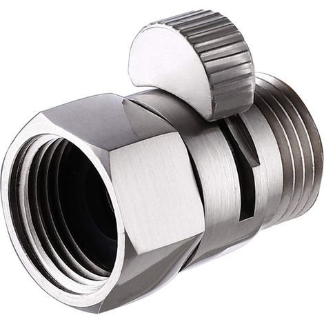 Absperrventil Für Duschkopf, Messing-absperrhahn Mit Gebürstetem Nickel-metallgriff