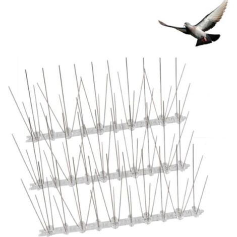 3er Set Edelstahl-taubenabwehrspikes 25 Cm Mit Flexibler Kunststoffbasis, Vogelschutzspitzen Gegen Tauben, Spatzen Und Krähen
