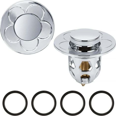 Universelle Waschbeckensstopfen, 2 Stück, Pop-up Ablaufgarnitur Mit Filter, Verstopfungsfrei Für Bad, Küche, Waschbecken Und Spüle, Geeignet Für Durchmesser 34-40 Mm (silber)