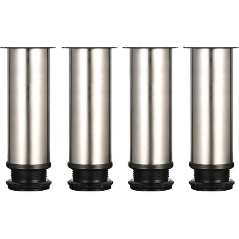 4 Verstellbare Möbelfüße, Höhe 150 Mm, Verstärkte Schrankfüße, Tischfüße, Möbelfüße, Gebürsteter Edelstahl, Mit Schrauben